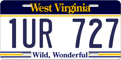 WV license plate 1UR727