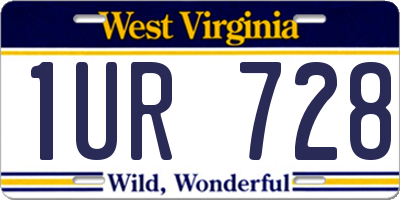 WV license plate 1UR728