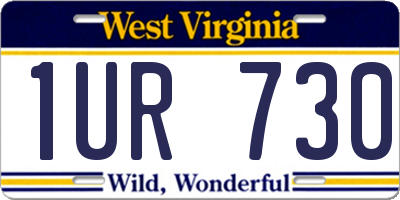 WV license plate 1UR730