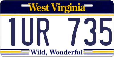 WV license plate 1UR735