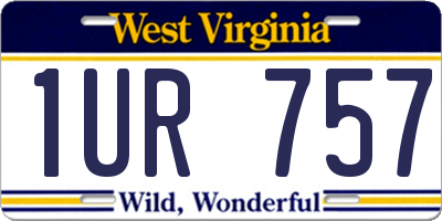 WV license plate 1UR757