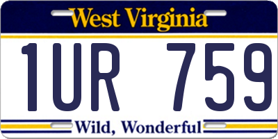 WV license plate 1UR759