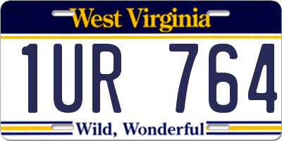 WV license plate 1UR764