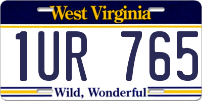 WV license plate 1UR765