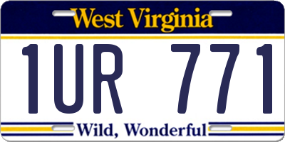 WV license plate 1UR771