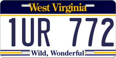 WV license plate 1UR772