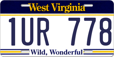 WV license plate 1UR778