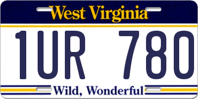 WV license plate 1UR780