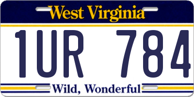 WV license plate 1UR784