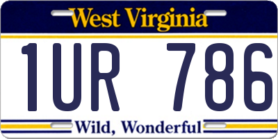 WV license plate 1UR786