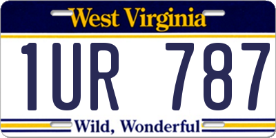 WV license plate 1UR787