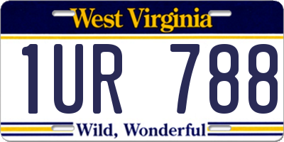 WV license plate 1UR788