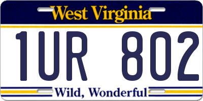 WV license plate 1UR802
