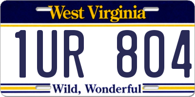 WV license plate 1UR804
