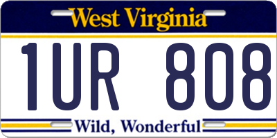 WV license plate 1UR808