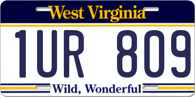 WV license plate 1UR809