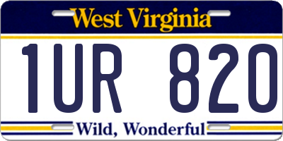 WV license plate 1UR820