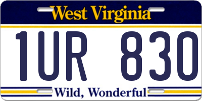 WV license plate 1UR830