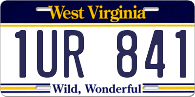 WV license plate 1UR841