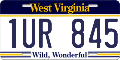 WV license plate 1UR845