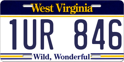 WV license plate 1UR846