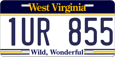 WV license plate 1UR855