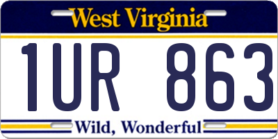 WV license plate 1UR863