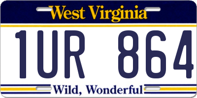 WV license plate 1UR864