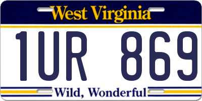 WV license plate 1UR869
