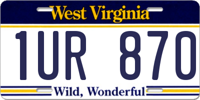 WV license plate 1UR870