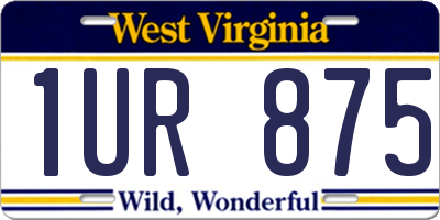 WV license plate 1UR875