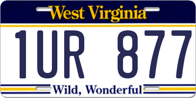 WV license plate 1UR877