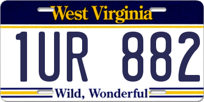 WV license plate 1UR882