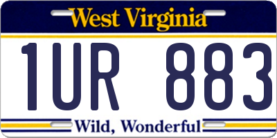 WV license plate 1UR883