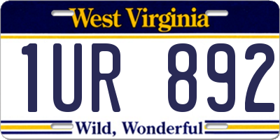 WV license plate 1UR892