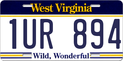 WV license plate 1UR894