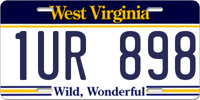 WV license plate 1UR898