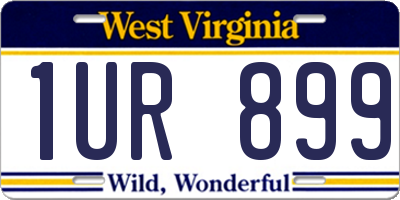 WV license plate 1UR899