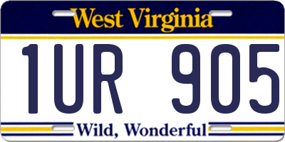 WV license plate 1UR905