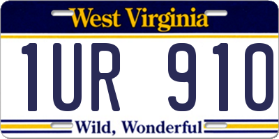 WV license plate 1UR910