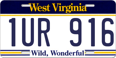 WV license plate 1UR916