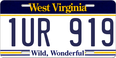 WV license plate 1UR919