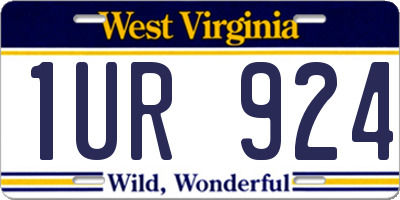 WV license plate 1UR924