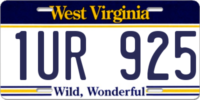 WV license plate 1UR925