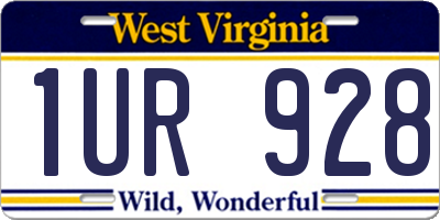 WV license plate 1UR928