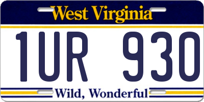 WV license plate 1UR930