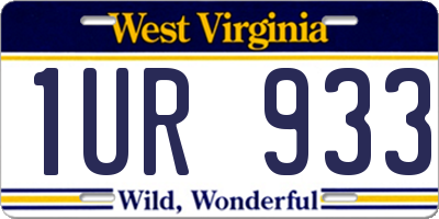 WV license plate 1UR933