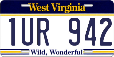 WV license plate 1UR942