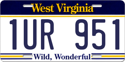 WV license plate 1UR951