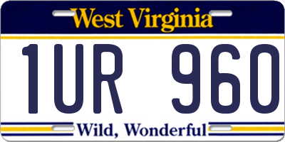 WV license plate 1UR960